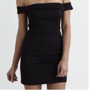 *NEW* KITTENISH Black Pretty Woman Off The Shoulder Bodycon Mini Dress Large